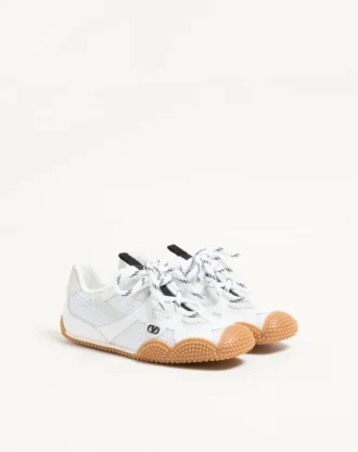 Amphibia Sneaker in Rubberized Calfskin and Split Leather