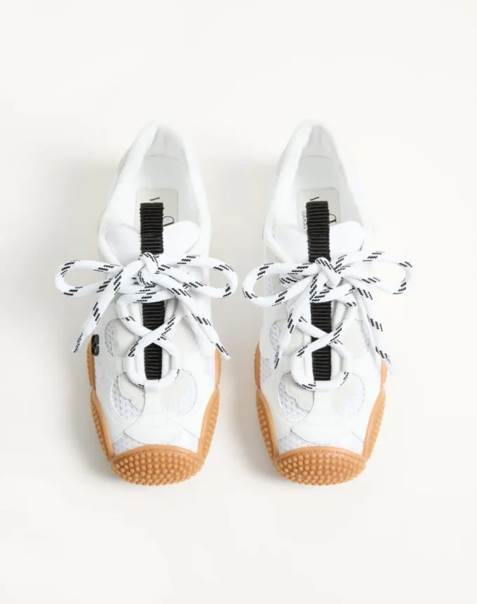 Amphibia Sneaker in Rubberized Calfskin and Split Leather