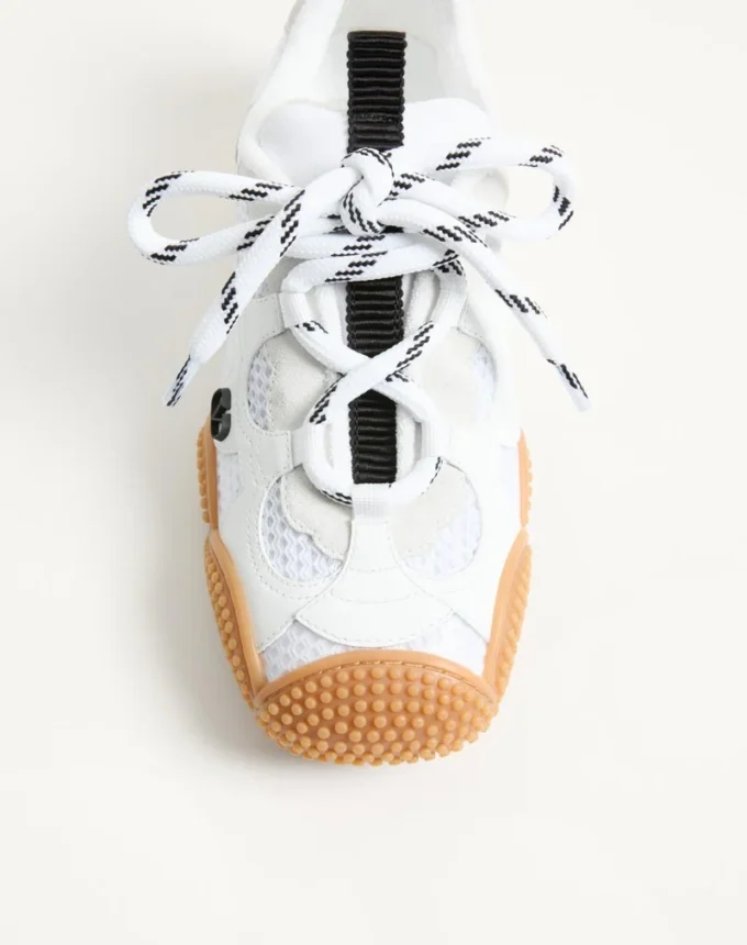 Amphibia Sneaker in Rubberized Calfskin and Split Leather