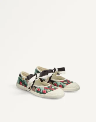 Ballerina Bay By Bay Sneaker In Jacquard Fabric With Floral Embroidery