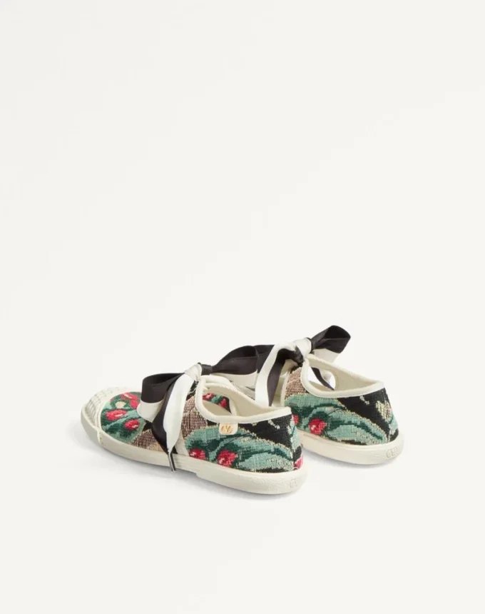 Ballerina Bay By Bay Sneaker In Jacquard Fabric With Floral Embroidery