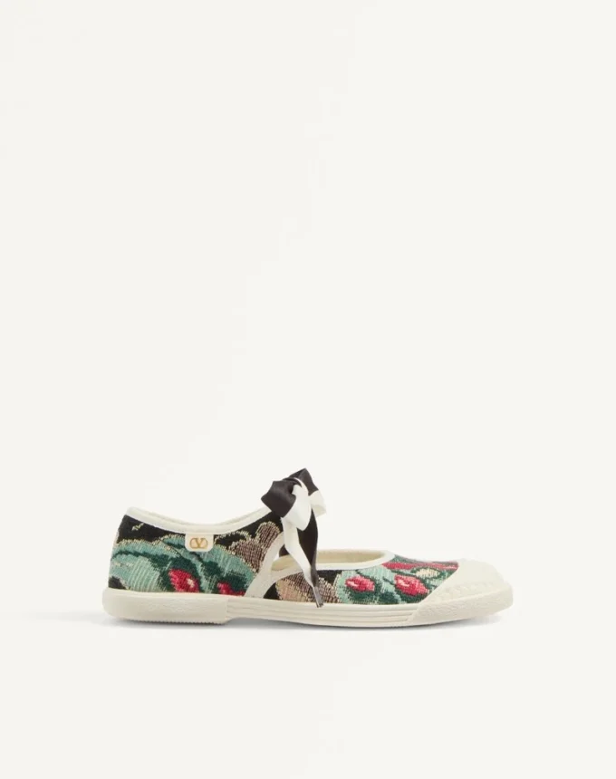 Ballerina Bay By Bay Sneaker In Jacquard Fabric With Floral Embroidery
