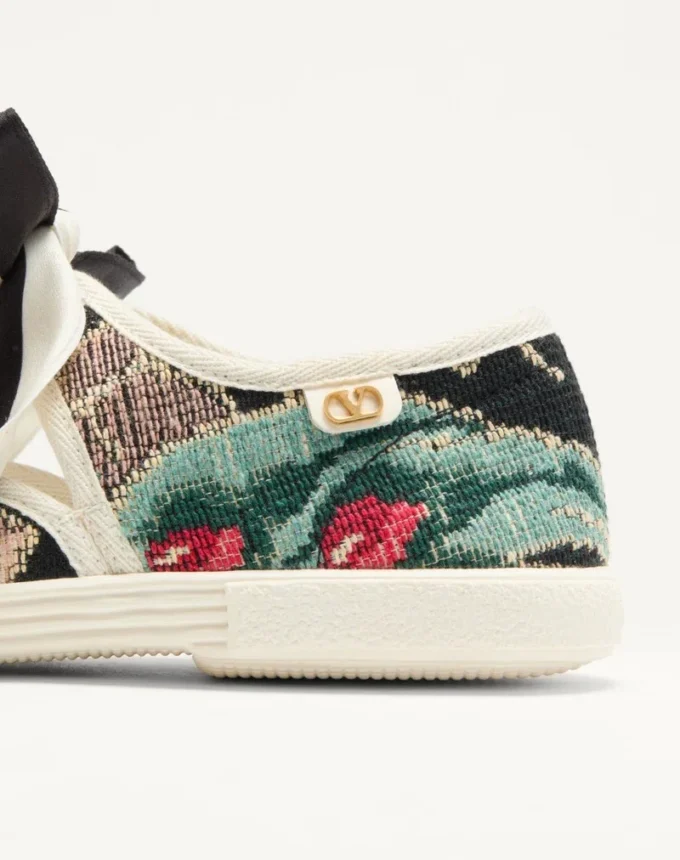 Ballerina Bay By Bay Sneaker In Jacquard Fabric With Floral Embroidery