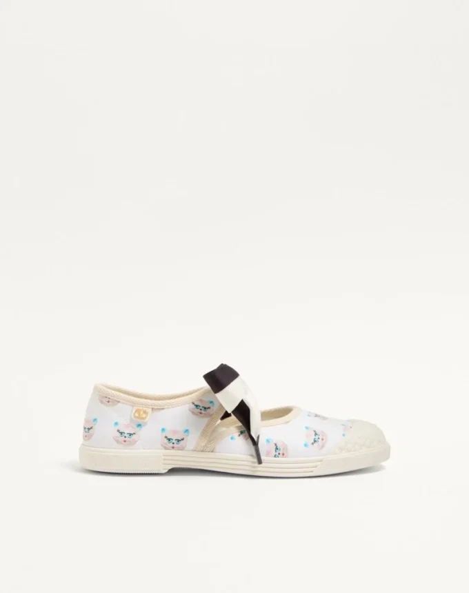 Bay By Bay Ballerina Fabric Sneaker With Le Chat De La Maison Print
