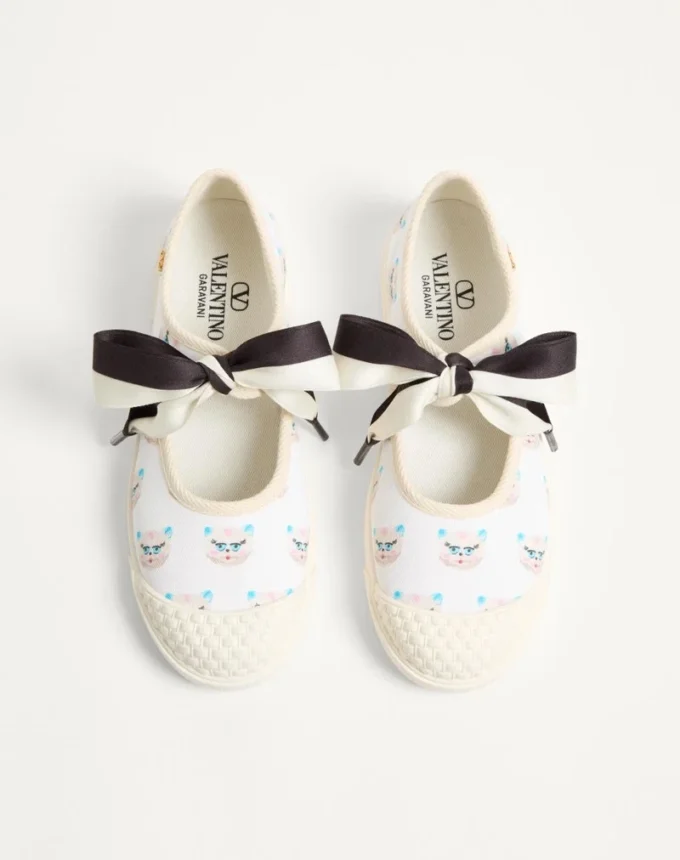 Bay By Bay Ballerina Fabric Sneaker With Le Chat De La Maison Print