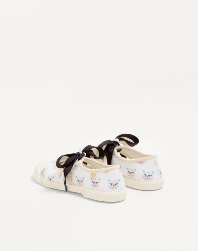 Bay By Bay Ballerina Fabric Sneaker With Le Chat De La Maison Print