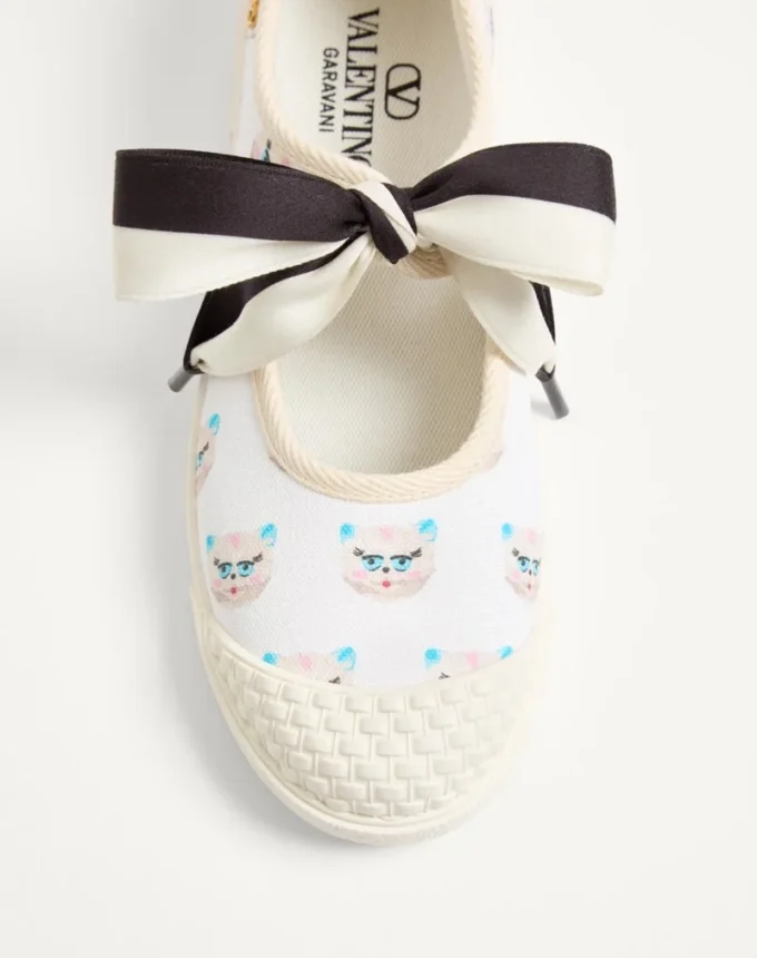 Bay By Bay Ballerina Fabric Sneaker With Le Chat De La Maison Print