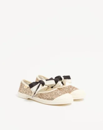 Bay By Bay Ballerina Sneakers In Glitter Fabric