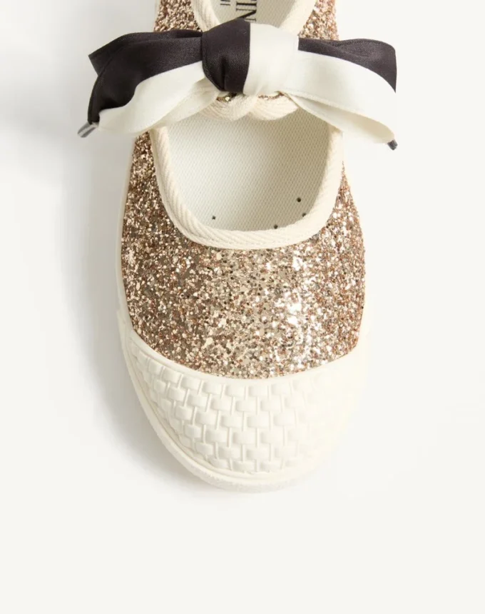 Bay By Bay Ballerina Sneakers In Glitter Fabric