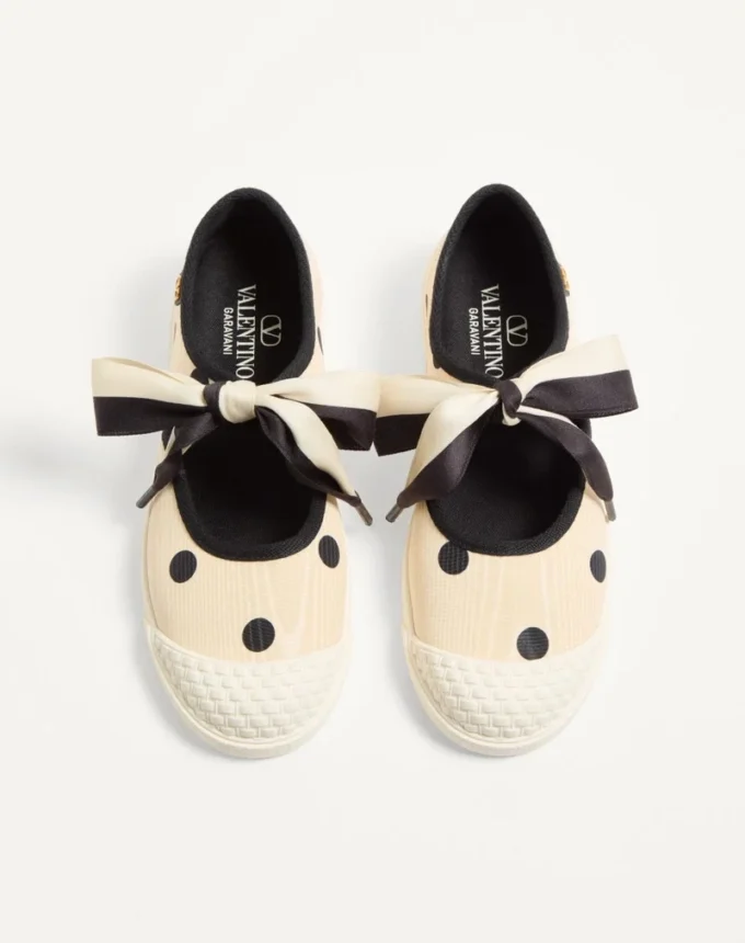 Bay By Bay Ballerina Sneakers In Moiré Plus De Pois Fabric