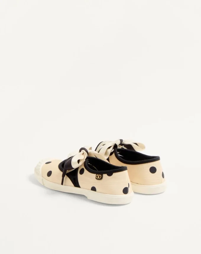 Bay By Bay Ballerina Sneakers In Moiré Plus De Pois Fabric