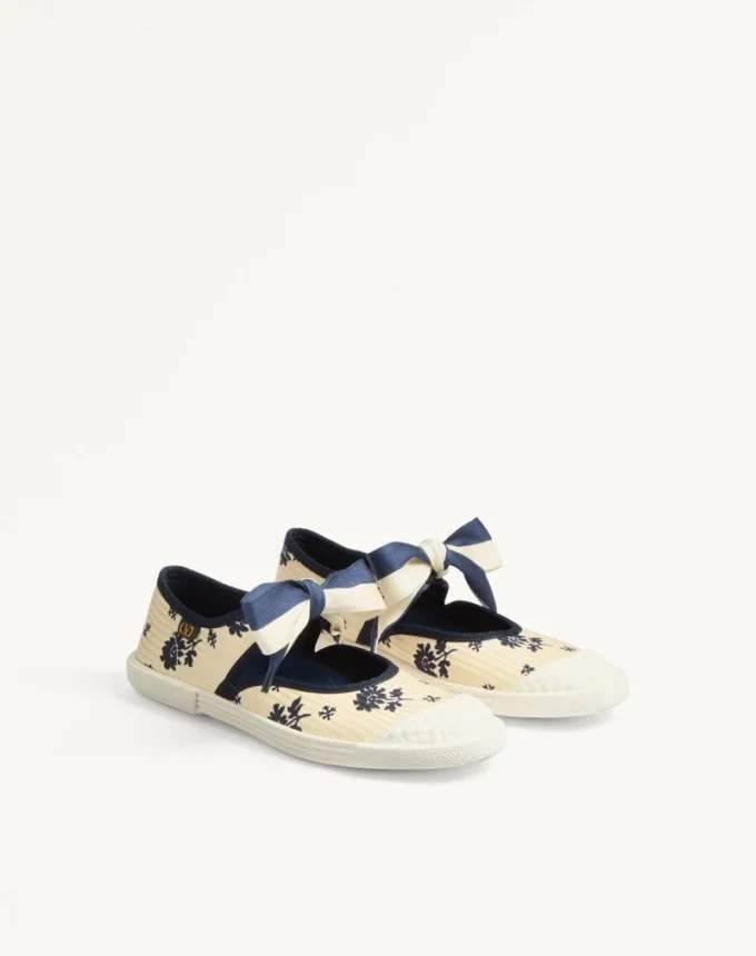 Bay By Bay Ballerina Sneakers In Papier Floral Fabric Bay By Bay Ballerina Sneakers In Papier Floral Fabric