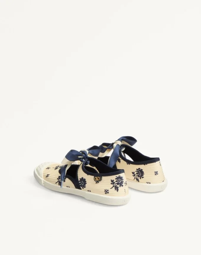 Bay By Bay Ballerina Sneakers In Papier Floral Fabric Bay By Bay Ballerina Sneakers In Papier Floral Fabric