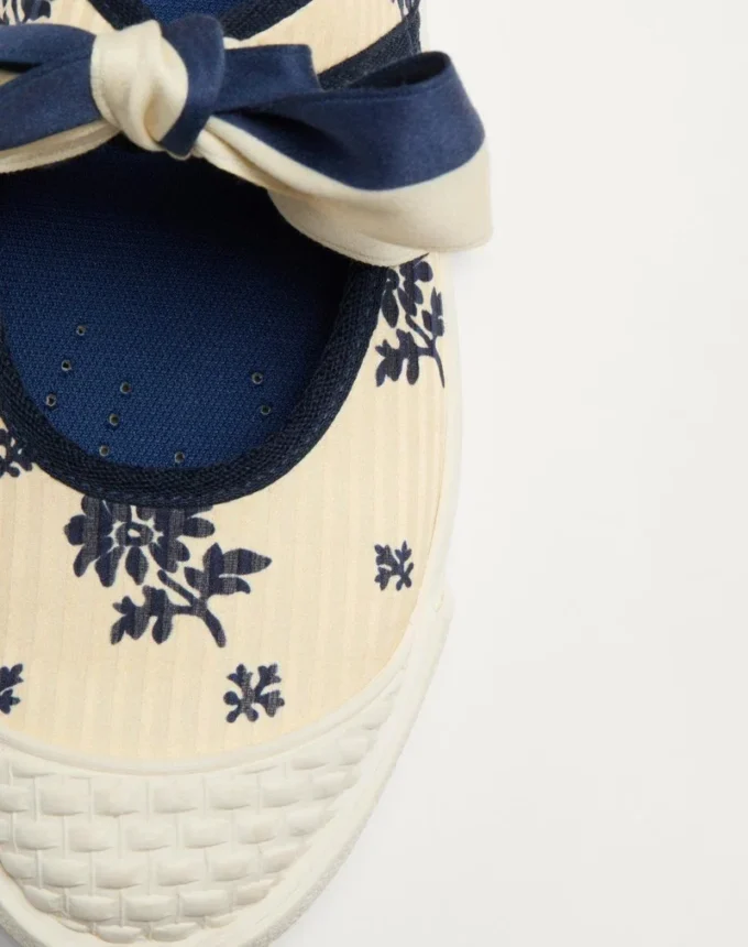 Bay By Bay Ballerina Sneakers In Papier Floral Fabric Bay By Bay Ballerina Sneakers In Papier Floral Fabric