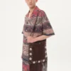 Bowling Shirt In Cotton Muslin With Voyage Imaginaire Print And Passementerie Trims