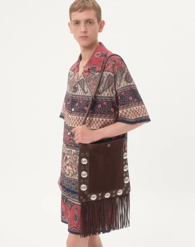 Bowling Shirt In Cotton Muslin With Voyage Imaginaire Print And Passementerie Trims