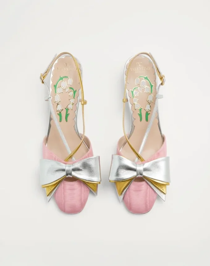 Bowow Slingback Pumps In Moirè Fabric 45Mm