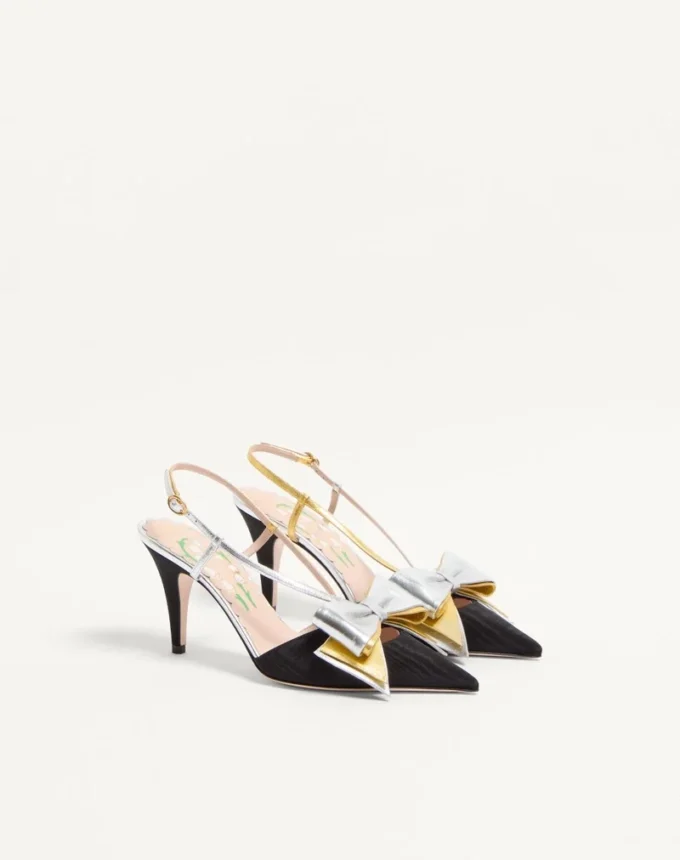 Bowow Slingback Pumps In Moirè Fabric 85Mm