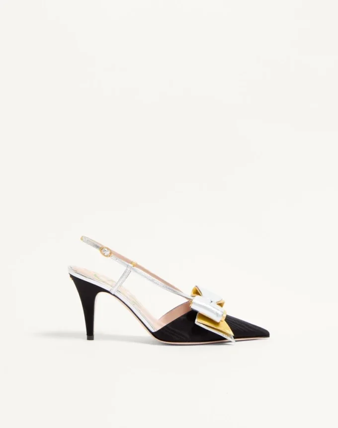 Bowow Slingback Pumps In Moirè Fabric 85Mm