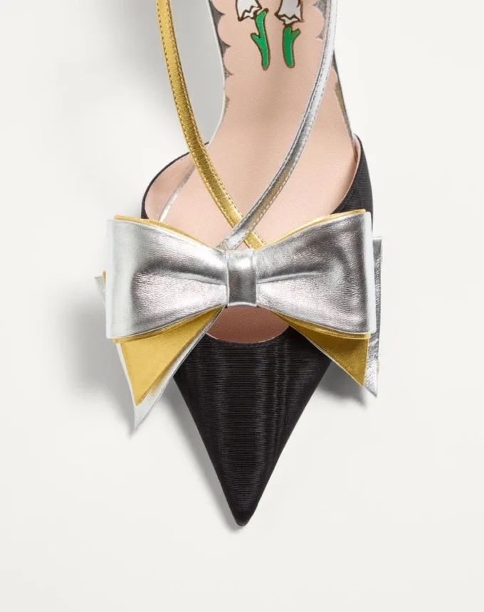 Bowow Slingback Pumps In Moirè Fabric 85Mm