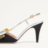 Bowow Slingback Pumps In Moirè Fabric 85Mm