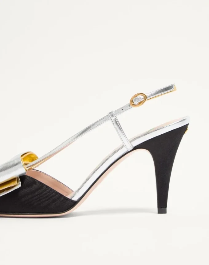 Bowow Slingback Pumps In Moirè Fabric 85Mm