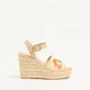 Bribri Raffia Wedge Sandal with Floral Embroidery 115mm