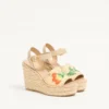 Bribri Raffia Wedge Sandal with Floral Embroidery 115mm