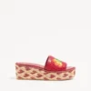 Bribri Raffia Wedge Slide With Floral Embroidery 65Mm Bribri Raffia Wedge Slide With Floral Embroidery 65Mm