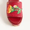 Bribri Raffia Wedge Slide With Floral Embroidery 65Mm Bribri Raffia Wedge Slide With Floral Embroidery 65Mm