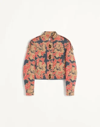 Caban In Apres L’Hiver Quilted Floral Jacquard