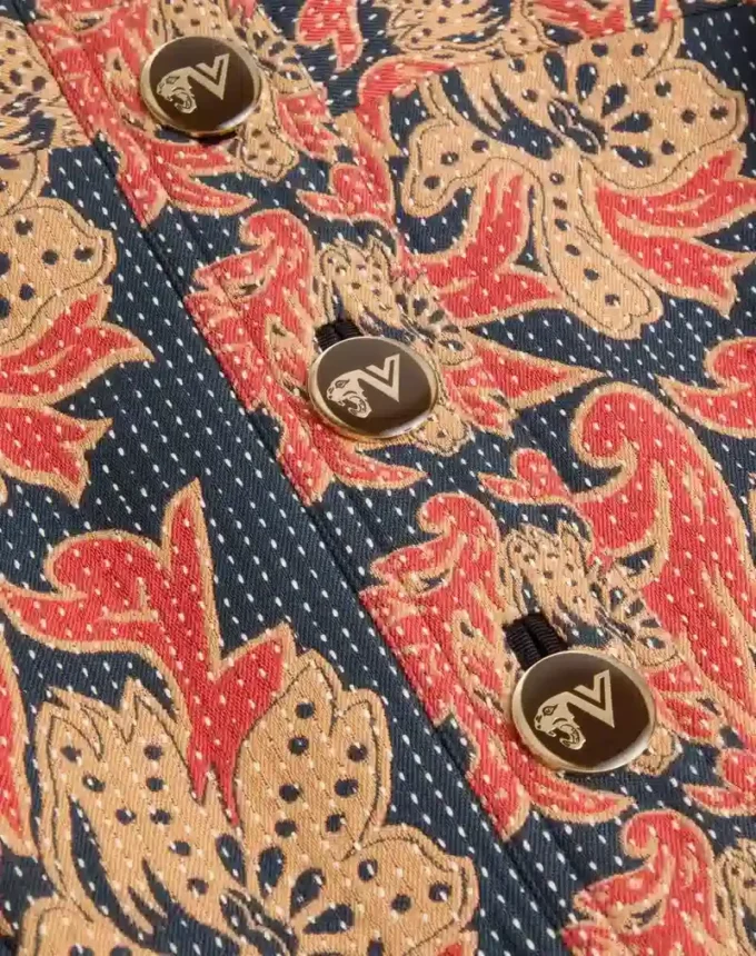 Caban In Apres L’Hiver Quilted Floral Jacquard