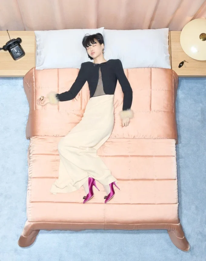 Cady Couture Long Dress with Feathers