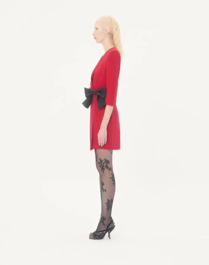 Cady Couture Short Dress With Faille Bow Cady Couture Short Dress With Faille Bow