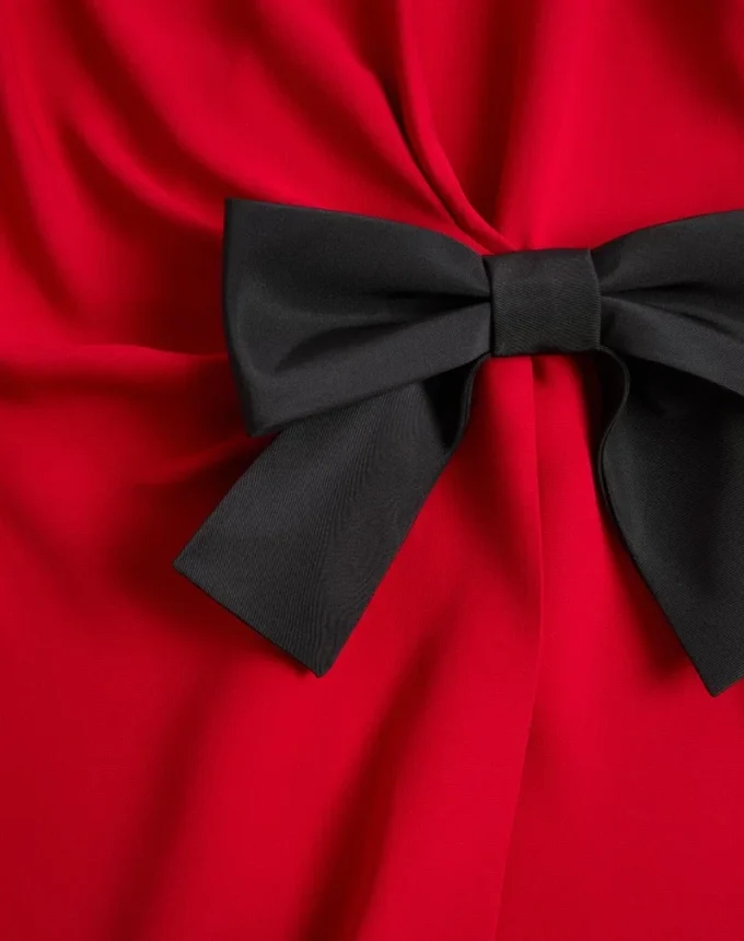 Cady Couture Short Dress With Faille Bow Cady Couture Short Dress With Faille Bow