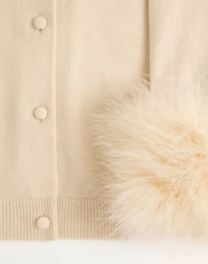Cardigan With Feathers