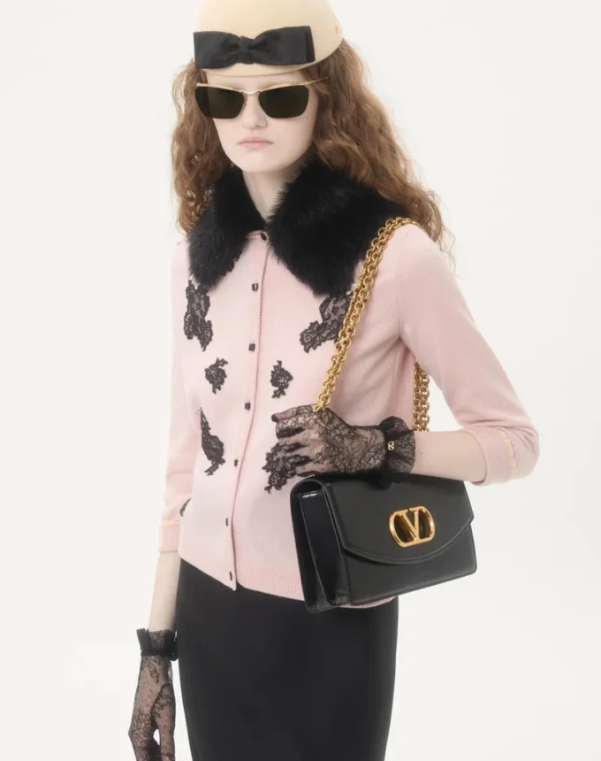 Cardigan With Shearling Collar