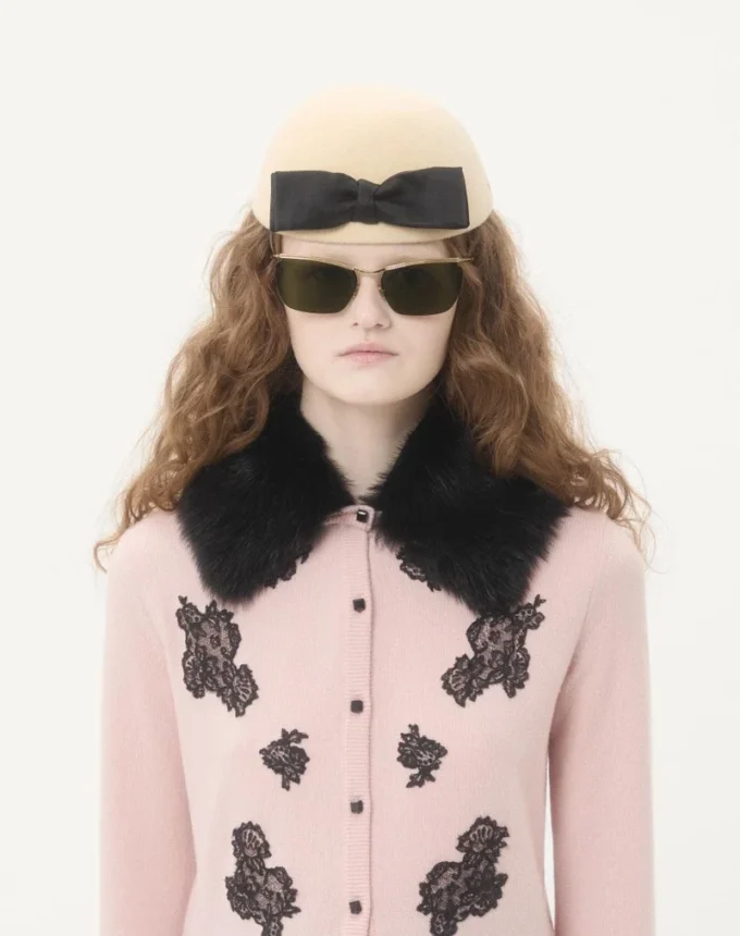 Cardigan With Shearling Collar