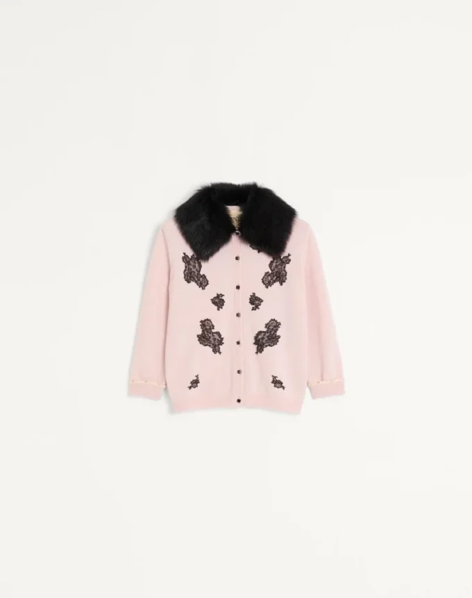 Cardigan With Shearling Collar