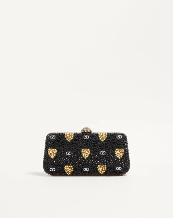 Carry Secrets Minaudiere With Rhinestone Cour De Cœur Motif