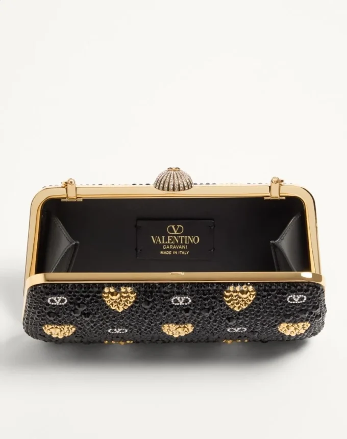 Carry Secrets Minaudiere With Rhinestone Cour De Cœur Motif