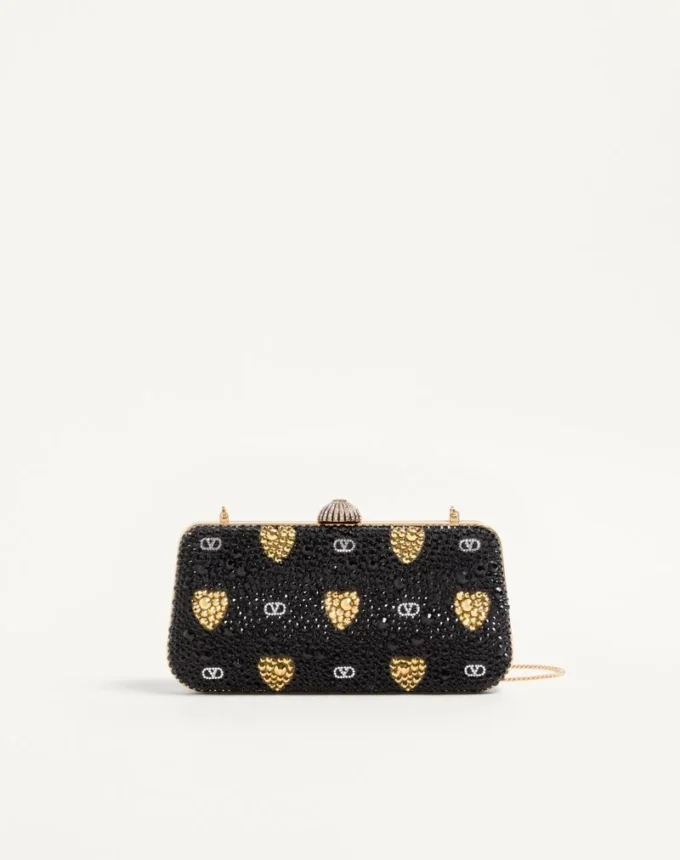 Carry Secrets Minaudiere With Rhinestone Cour De Cœur Motif