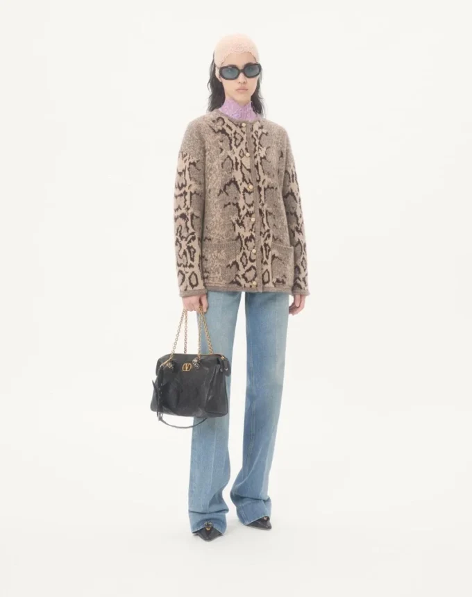 Cashmere Animal Print Cardigan Cashmere Animal Print Cardigan