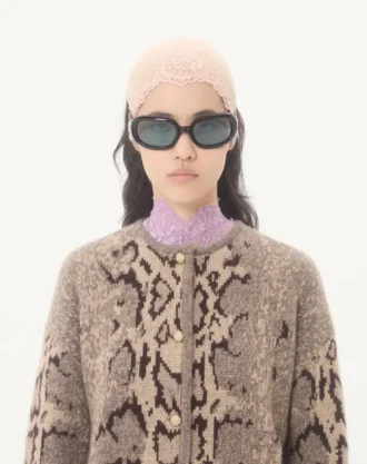 Cashmere Animal Print Cardigan