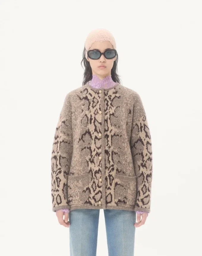 Cashmere Animal Print Cardigan Cashmere Animal Print Cardigan