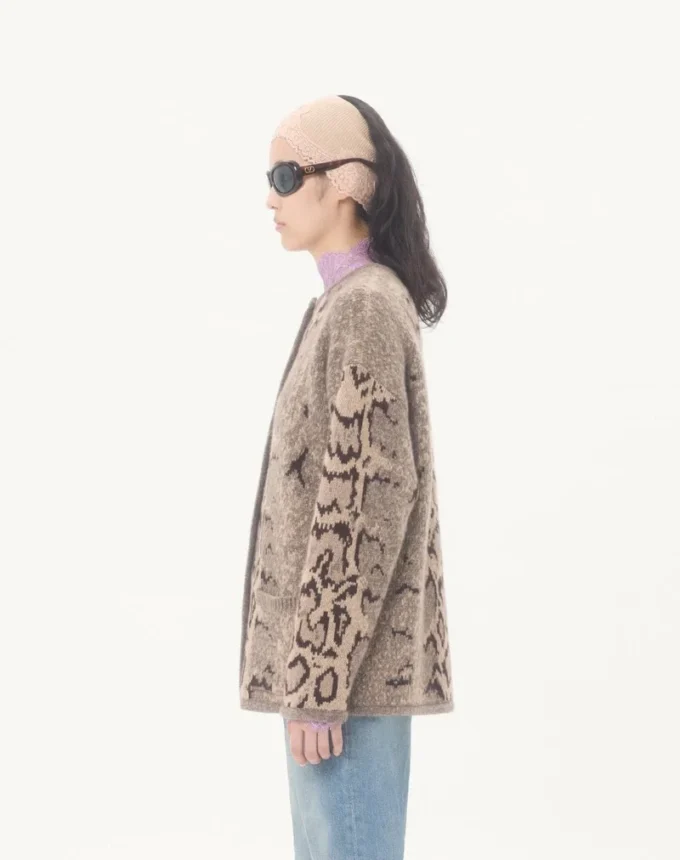 Cashmere Animal Print Cardigan Cashmere Animal Print Cardigan