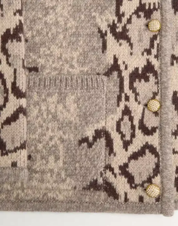 Cashmere Animal Print Cardigan Cashmere Animal Print Cardigan