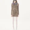 Cashmere Dress With Animal Print And Feathers Cashmere Dress With Animal Print And Feathers