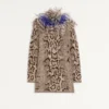 Cashmere Dress With Animal Print And Feathers Cashmere Dress With Animal Print And Feathers
