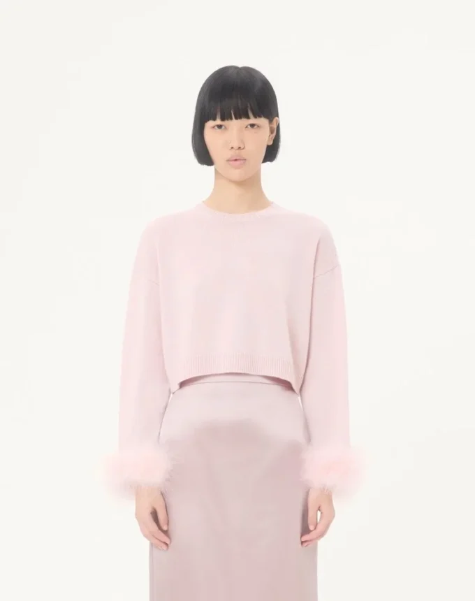 Cashmere Sweater with Feathers Cashmere Sweater with Feathers
